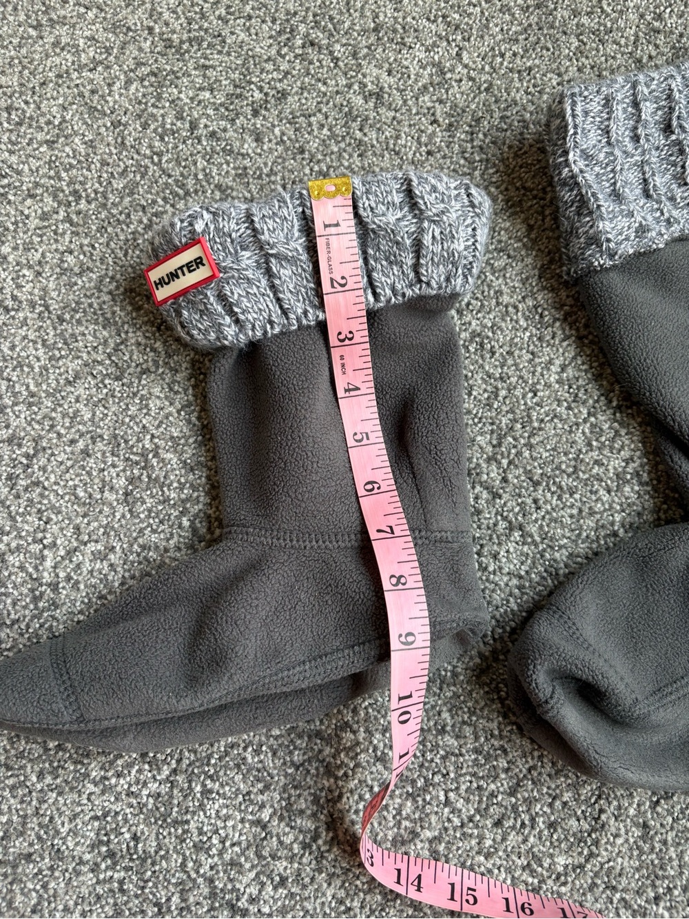 Hunter Women's 6 Stitch Cable Short Boot Sock Grey size Medium (sizes 5-7) - Picture 4 of 5